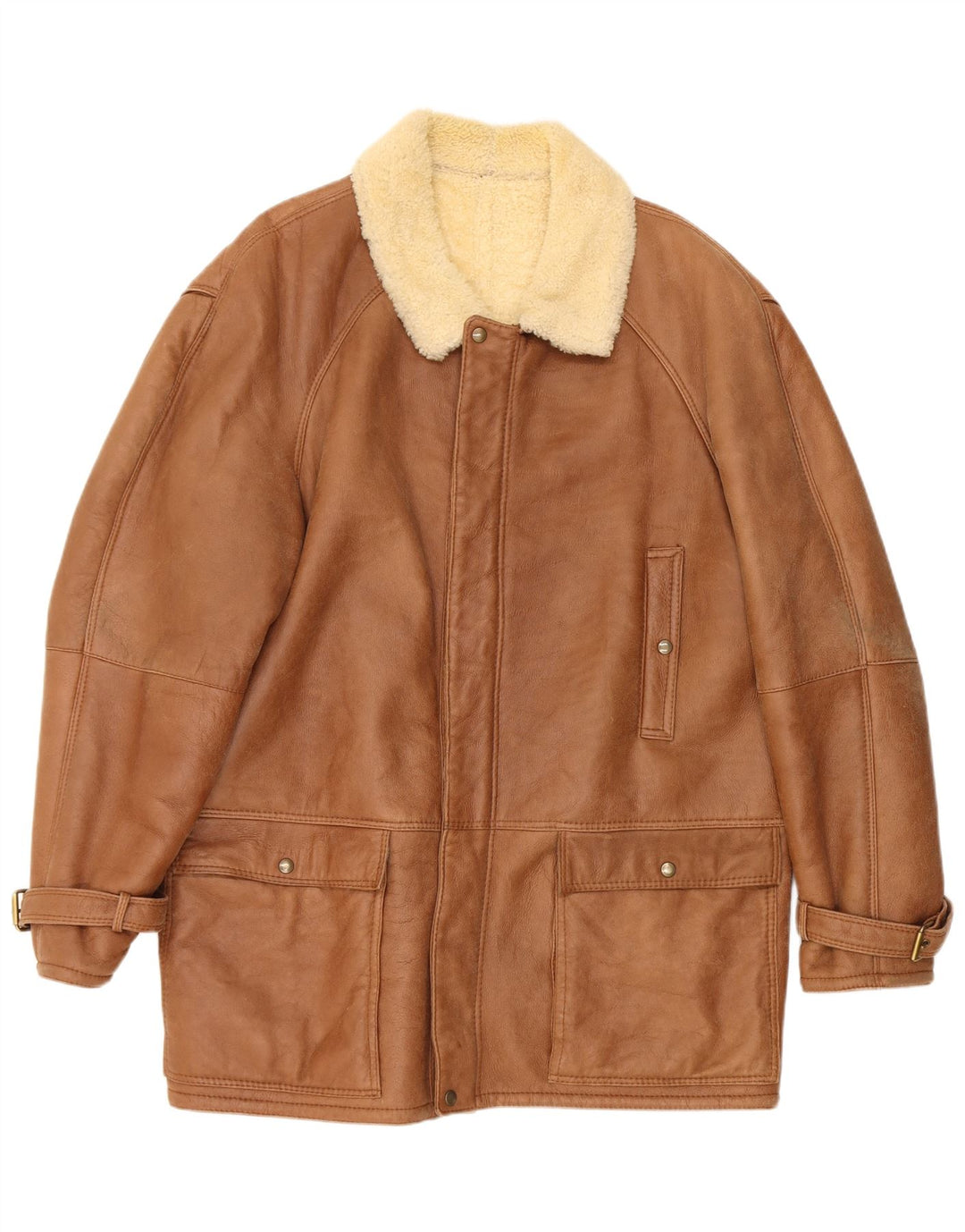 Jachetă vintage pentru bărbați din shearling IT 52 XL bej din shearling
