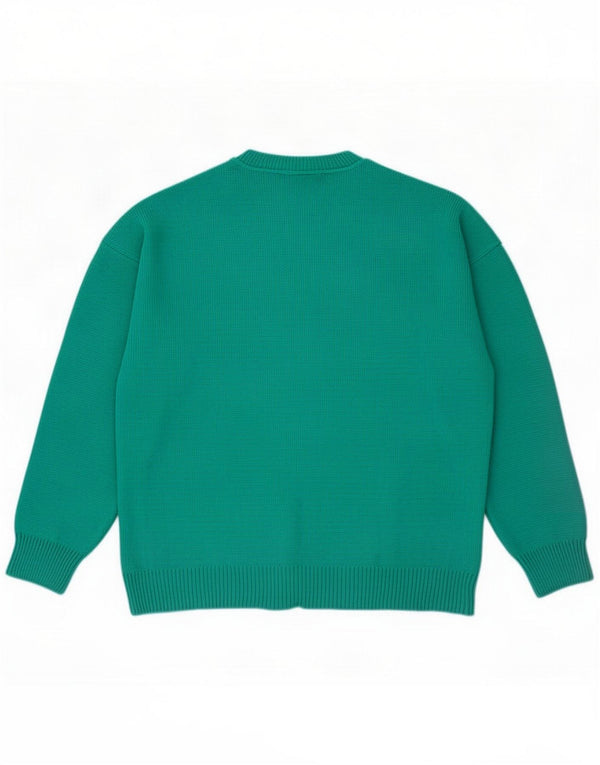 Topshop Pulover supradimensionat cu decolteu cu grafic pentru femei UK 10 Small Green