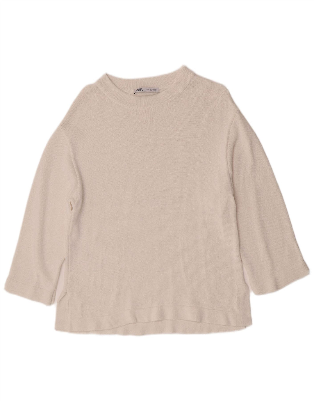 Pulover pentru femei Zara, cu gât de barcă, UK 14 Medium White