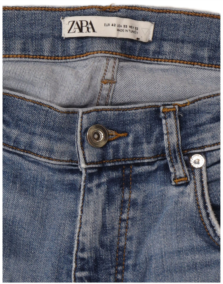 Blugi slim pentru bărbați Zara EU 42 Large W32 L30 Albastru