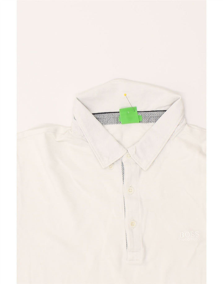 Cămașă polo HUGO BOSS pentru bărbați, cu formă regulată, mare, alb