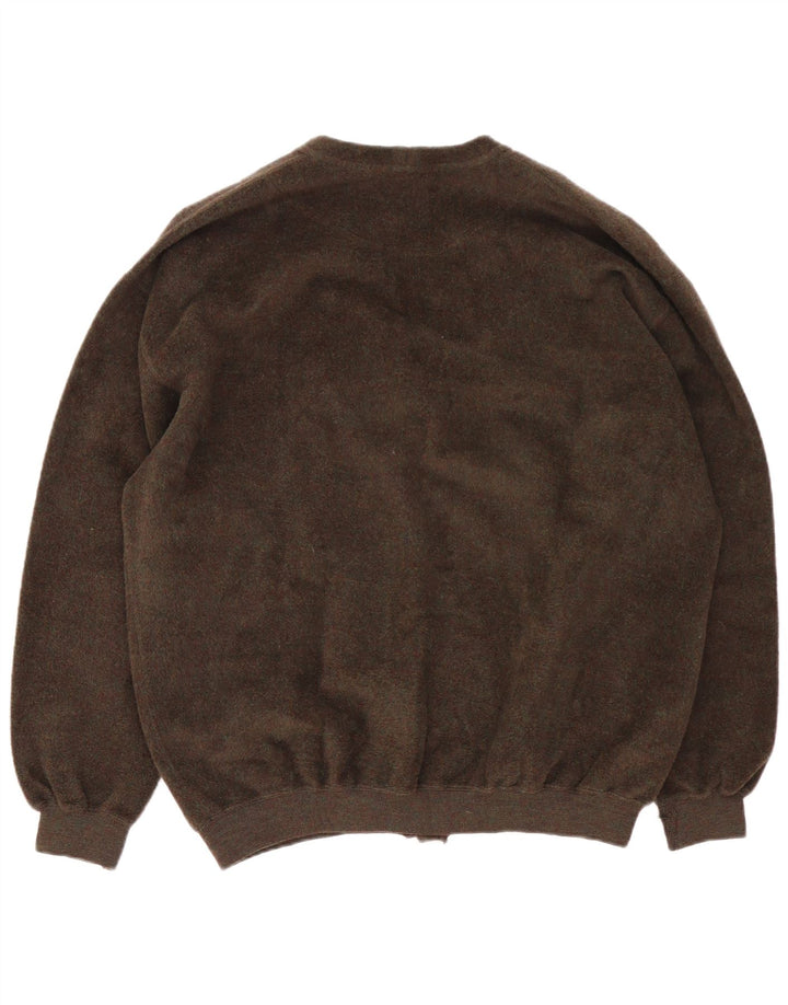 Pulover cardigan pentru bărbați Webb&Scott XL Lână virgină maro