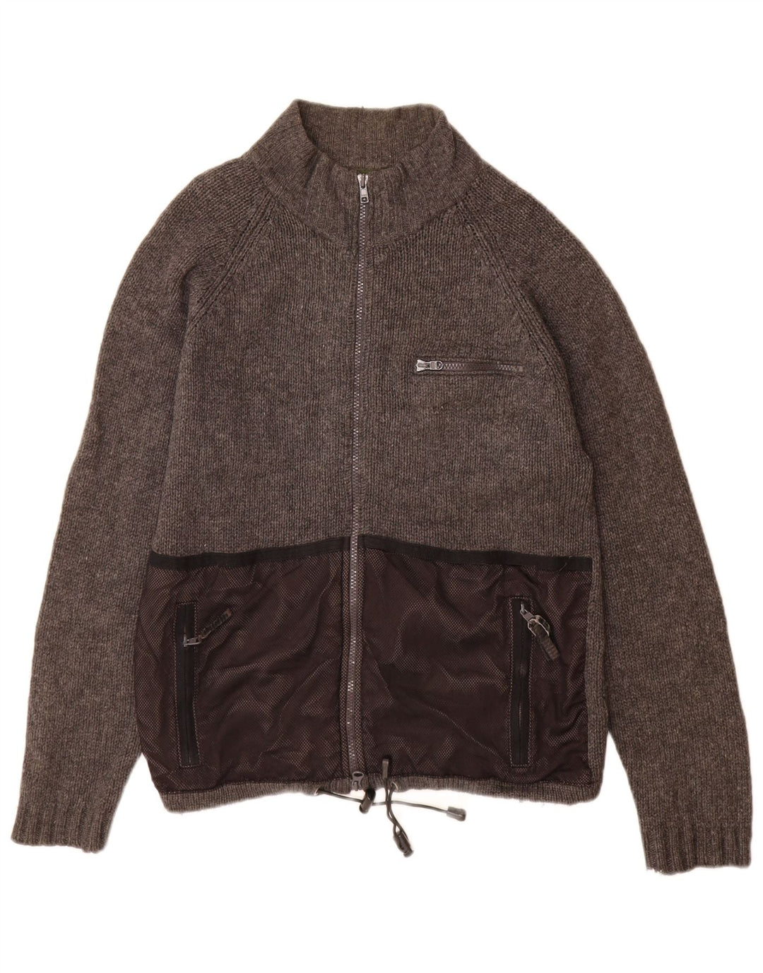 Pulover cardigan pentru bărbați Timberland, lână gri mediu