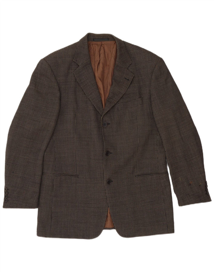 Blazer pentru bărbați Hugo Boss cu 3 nasturi EU 50 Lână mare cu pete maro
