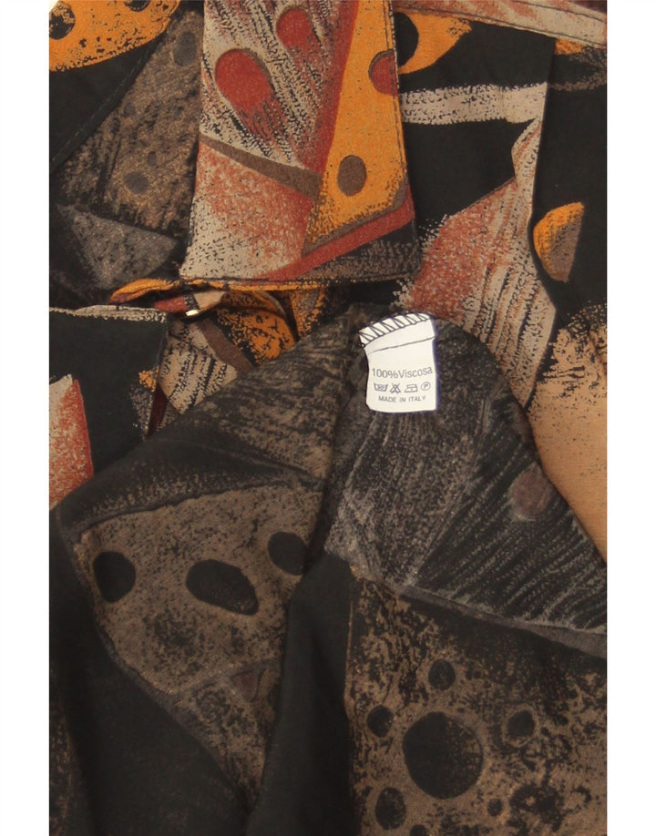 Bluză de cămașă vintage pentru femei cu model abstract, UK 20 2XL, multicoloră