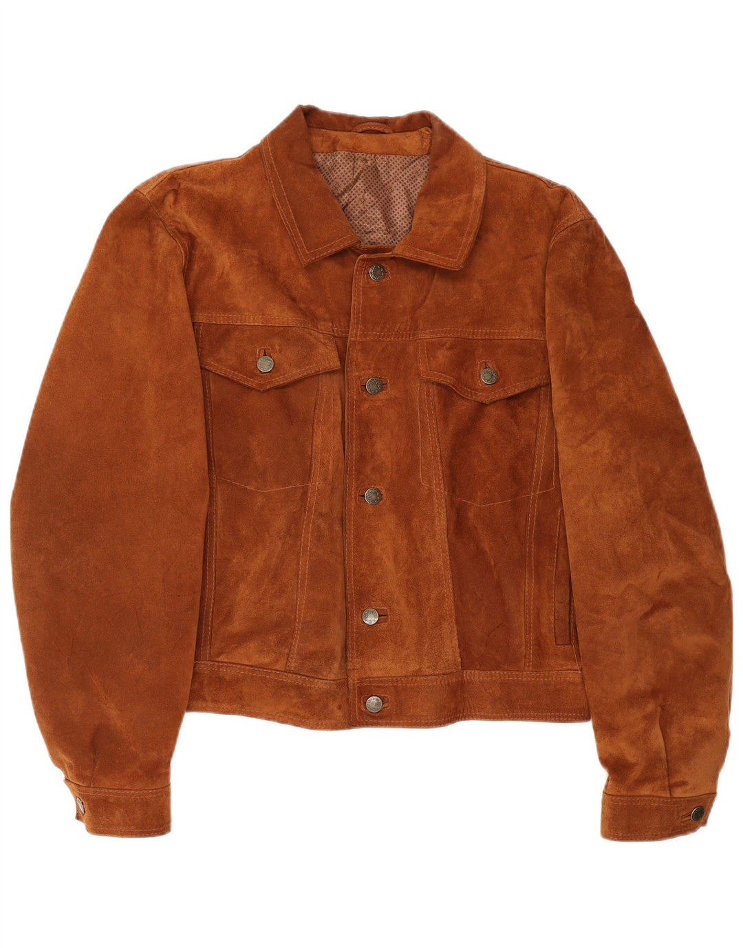 Jachetă Bomber din piele intoarsa pentru femei vintage UK 14, maro mediu, piele