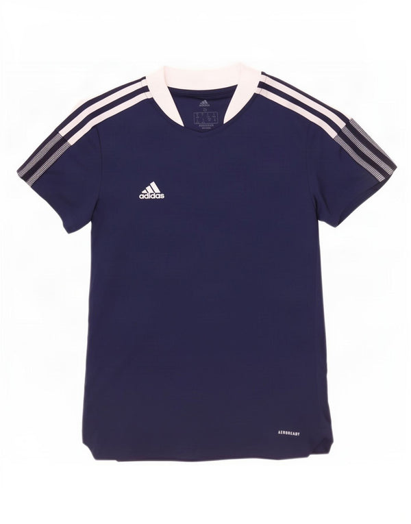Tricou Adidas Aeroready pentru femei Top UK 8/10 Small Bleumarin Colorblock