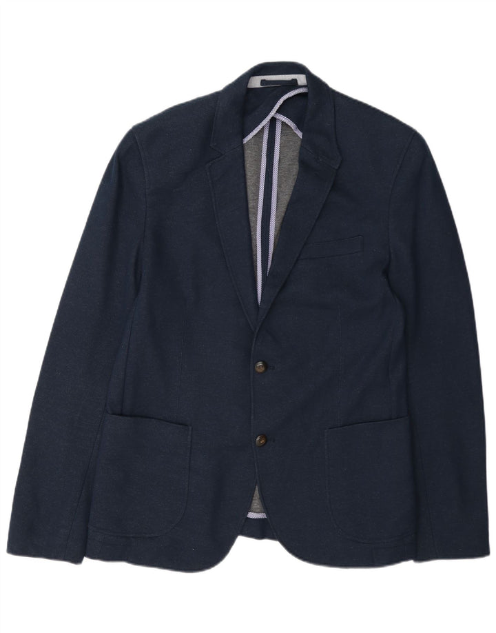 Blazer pentru bărbați Zara cu 2 nasturi EU 52 Poliester mare bleumarin