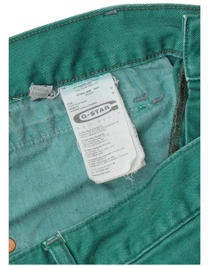 Blugi subțiri pentru bărbați G-Star W33 L32 bumbac verde