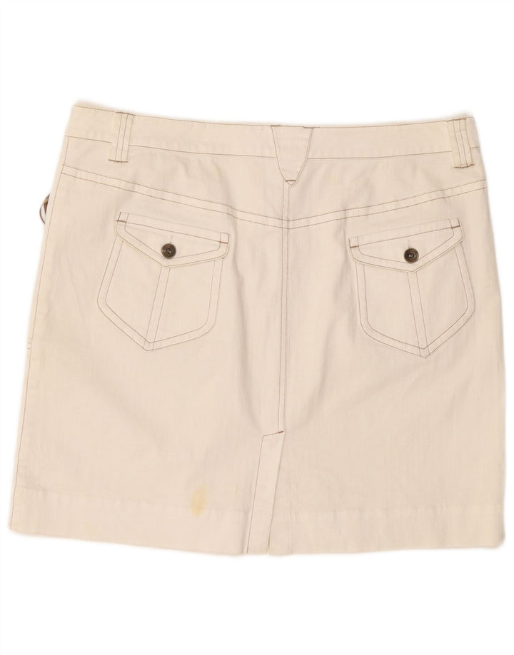 MARLBORO CLASSICS Fustă mini pentru femei cu talie înaltă EU 50 3XL W36 Bumbac alb