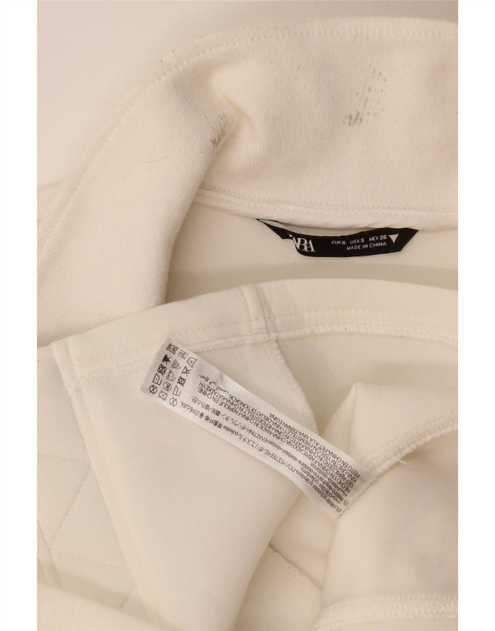 Bomber pentru femei Zara UK 10 Poliester alb mic