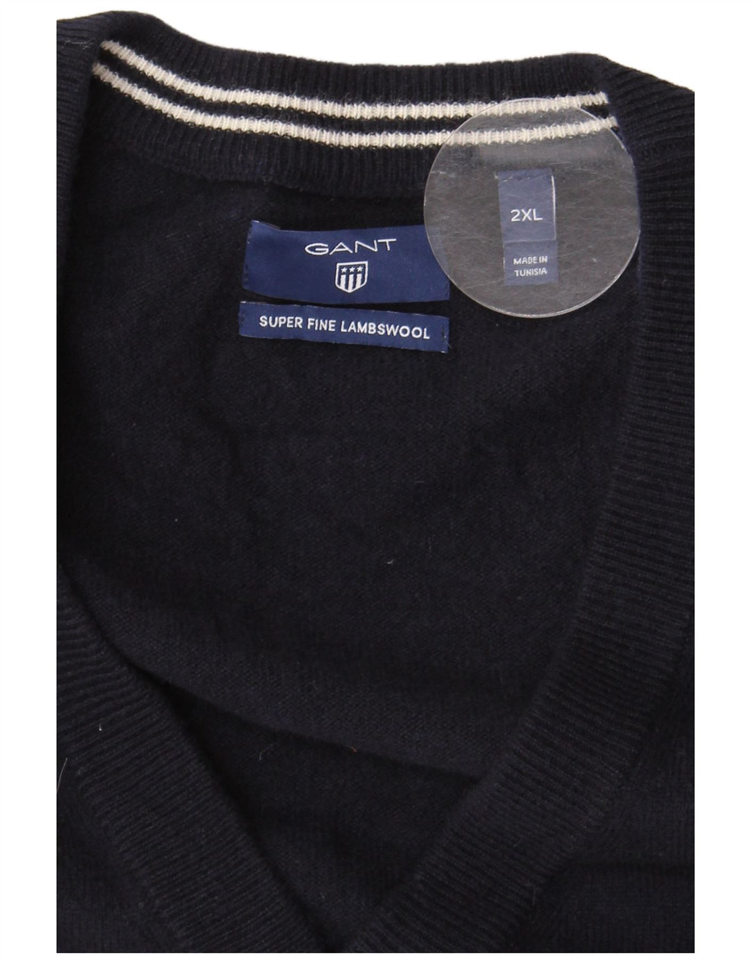 Pulover cardigan fără mâneci pentru bărbați Gant, 2XL, lână de miel bleumarin