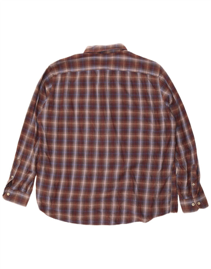 Cămașă de flanel pentru bărbați Carrera, cu ajustare normală, 3XL, bumbac cu carouri maro