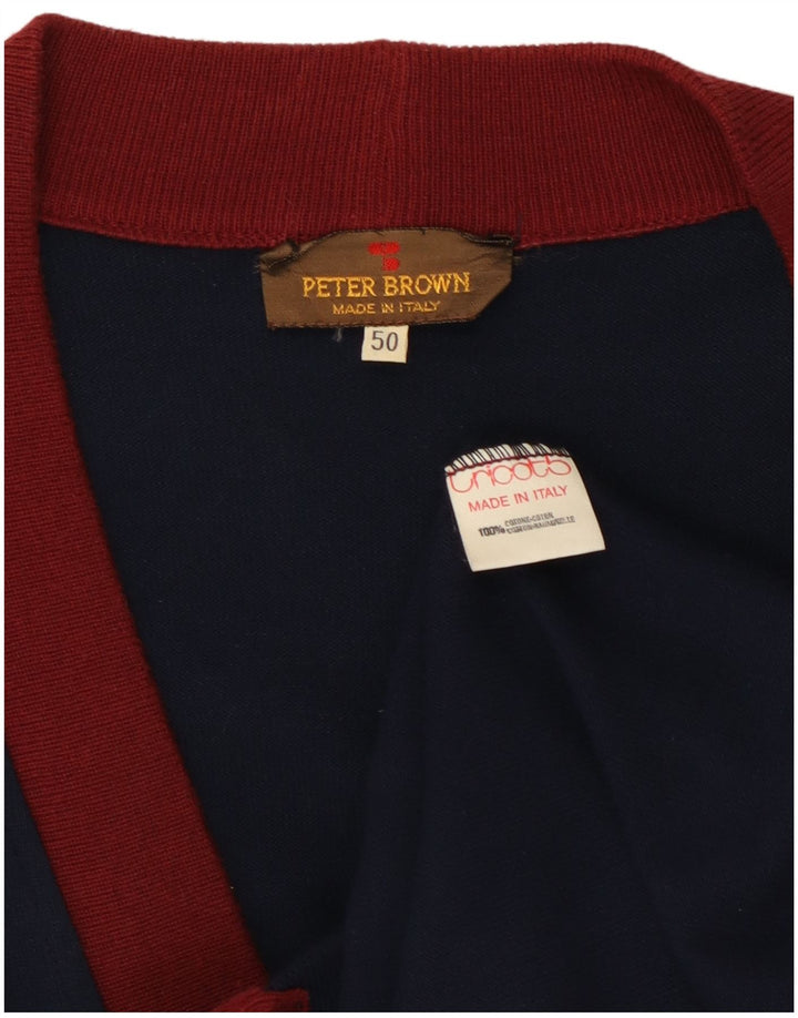 Pulover cardigan pentru bărbați Peter Brown IT 50 mediu, albastru bleumarin, bumbac