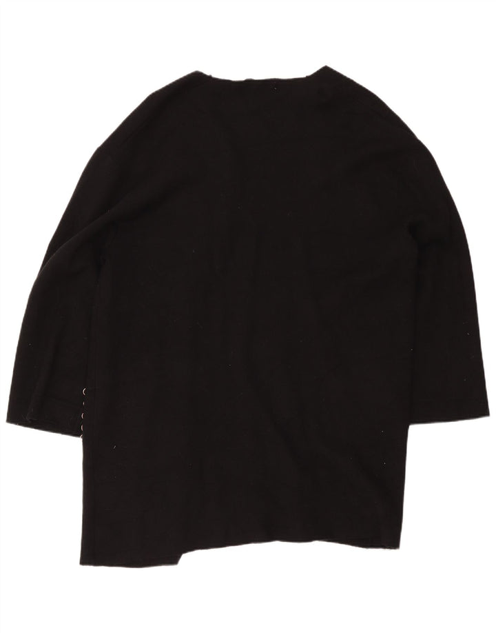 Pulover cardigan deschis pentru femeie Zara UK 16 mare negru