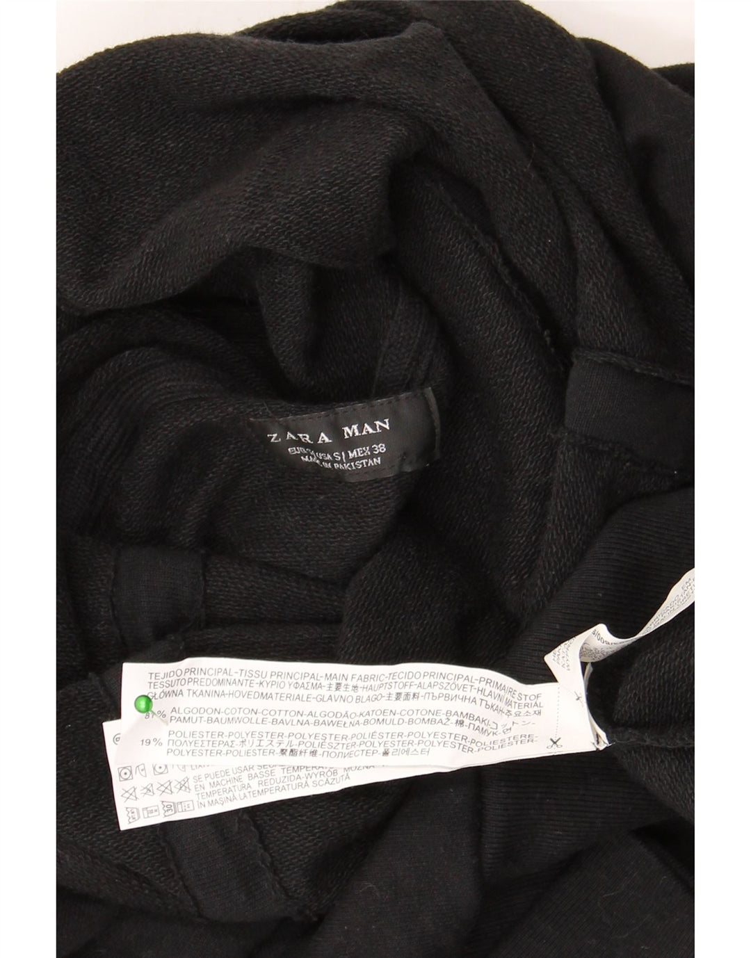 Pulover pentru bărbați Zara, cu gât rulat, bumbac mic, negru