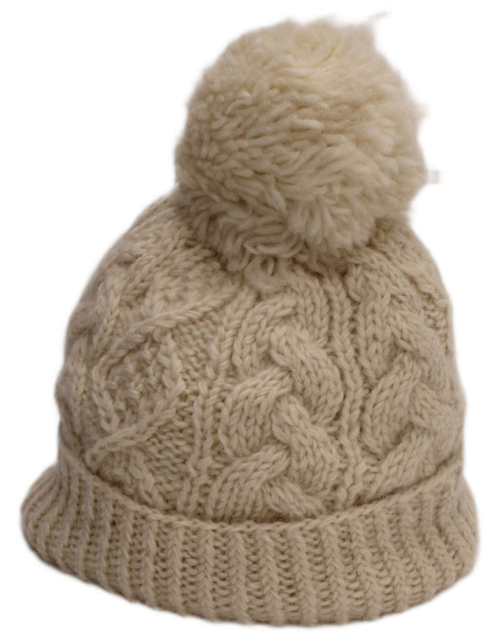 Pălărie din tricot pentru femei Aran Sweater Market, lână albă, mare