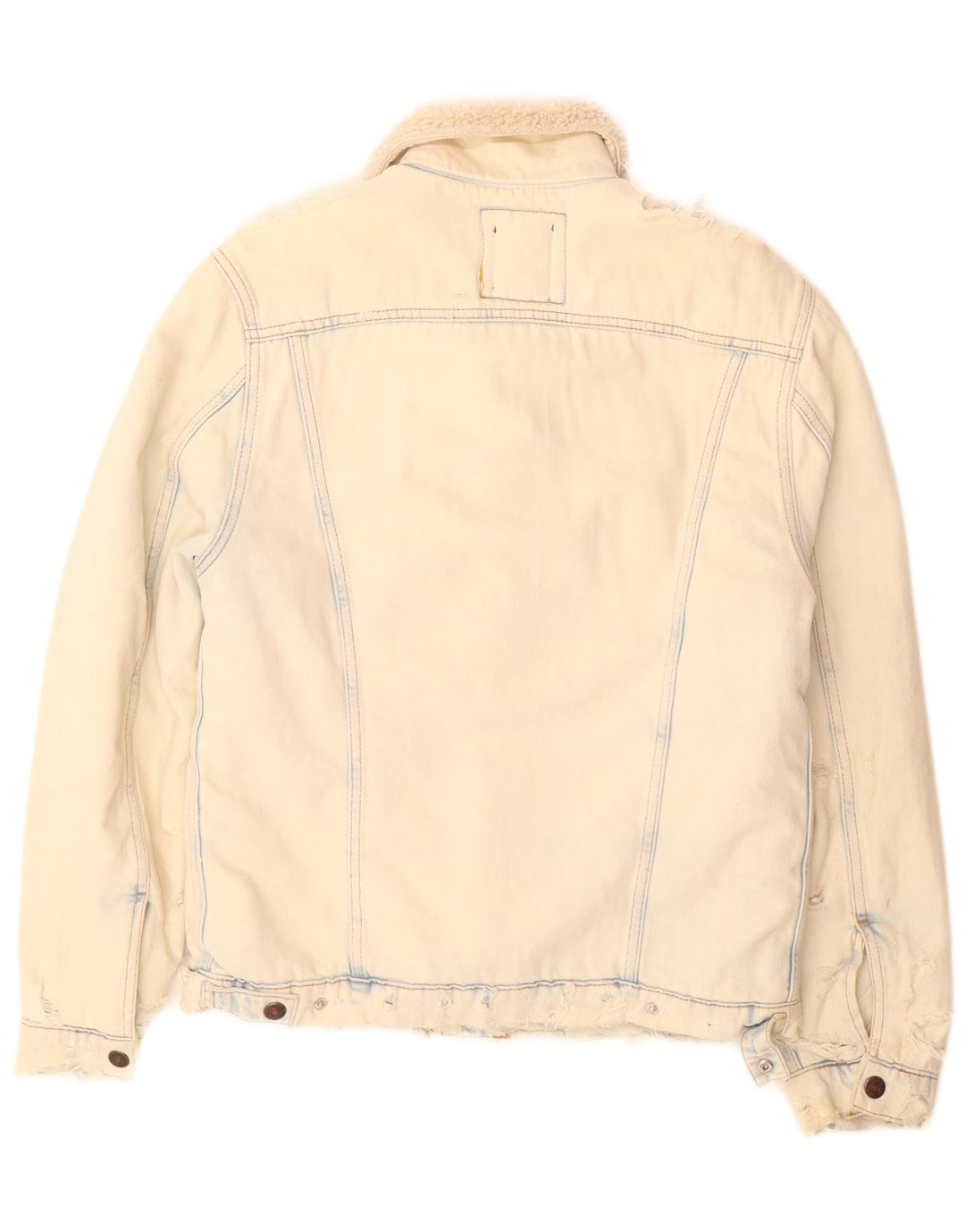 Jachetă de blugi Sherpa pentru bărbați Zara UK 36, bumbac, bej mic