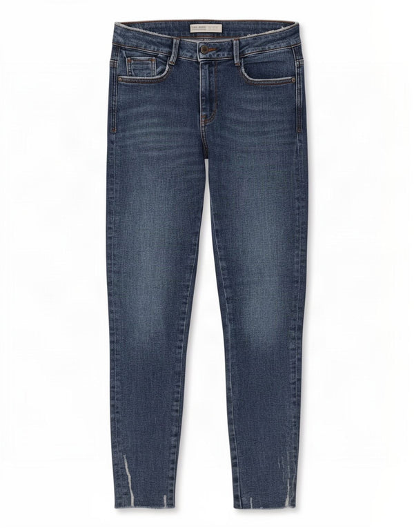 Blugi skinny distressed pentru femei Zara EU 38 Mici L28 L26 Bumbac albastru
