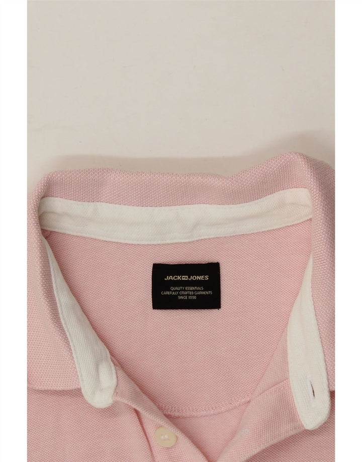 JACK & JONES Mens Polo Shirt Large Pink Cotton Vintage Jack & Jones and Second-Hand Jack & Jones from Messina Hembry 