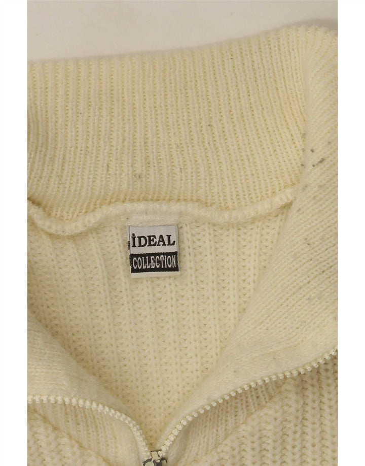 Pulover Ideal pentru bărbați, cu fermoar, cu gât, mare, alb, color block