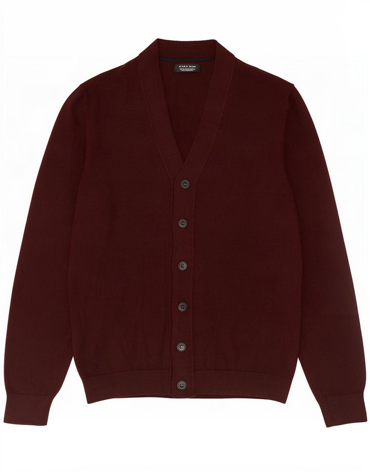 Pulover cardigan pentru bărbați Zara Medium Burgundy