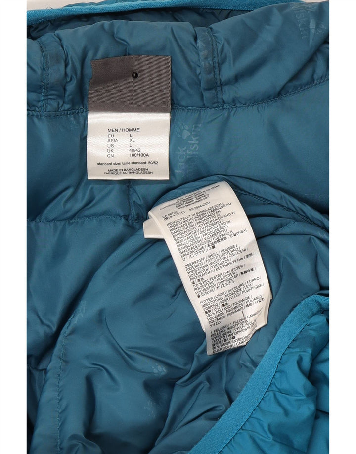 Jack Wolfskin Jachetă căptușită cu glugă pentru bărbați Marea Britanie 40/42 Poliester albastru mare