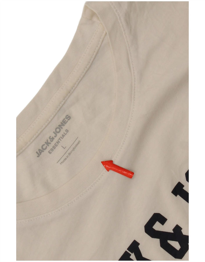 Tricou grafic Jack & Jones pentru bărbați Top mare din bumbac alb