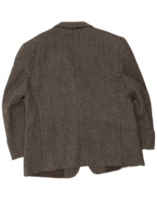 Biagiotti Uomo Jachetă cu mânecă 3/4 pentru bărbați Mărimea 58 3XL Gri Heringbone