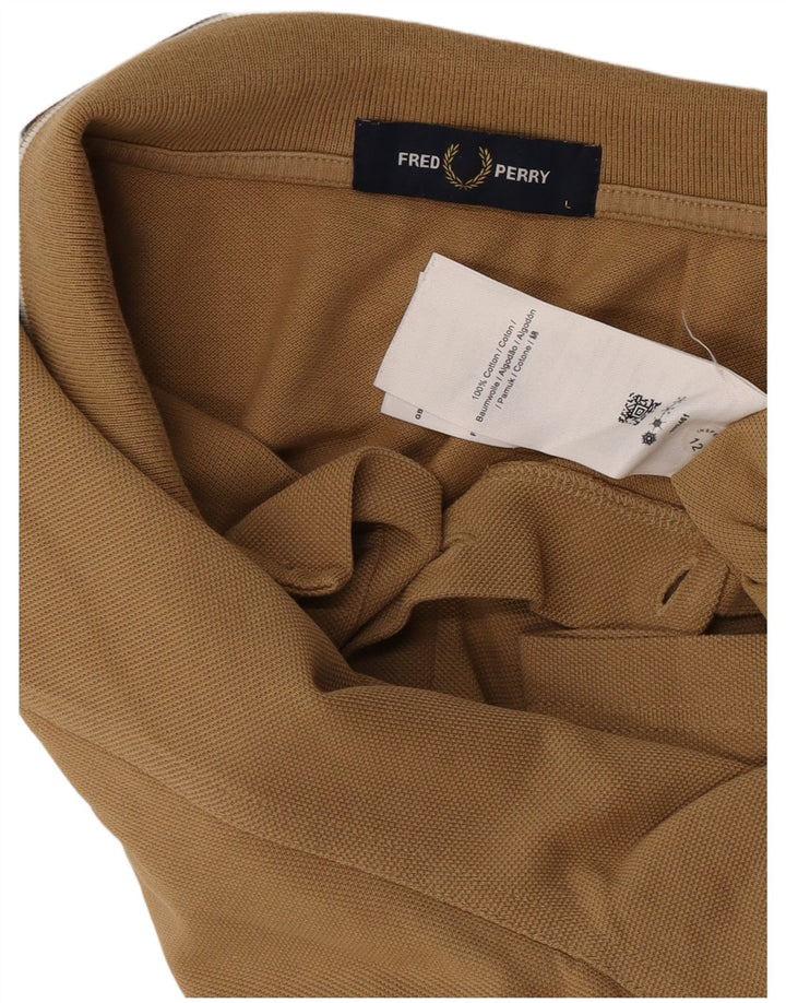 Fred Perry Polo pentru bărbați, mare, bej, bumbac