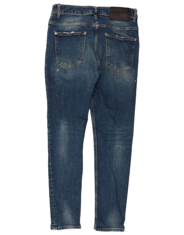 Blugi skinny distressed pentru bărbați Zara EU 40 Medium L31 L29 Bumbac albastru