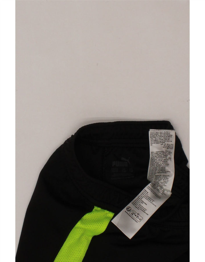 Pantaloni scurți sport PUMA pentru băieți 7-8 ani, negru, poliester color bloc