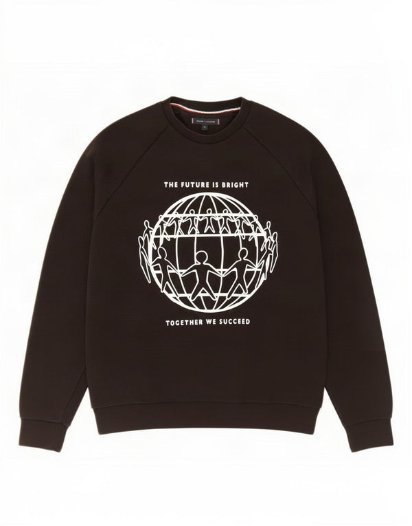 Tommy Hilfiger Mens Graphic Sweatshirt Jumper Medium Black Cotton