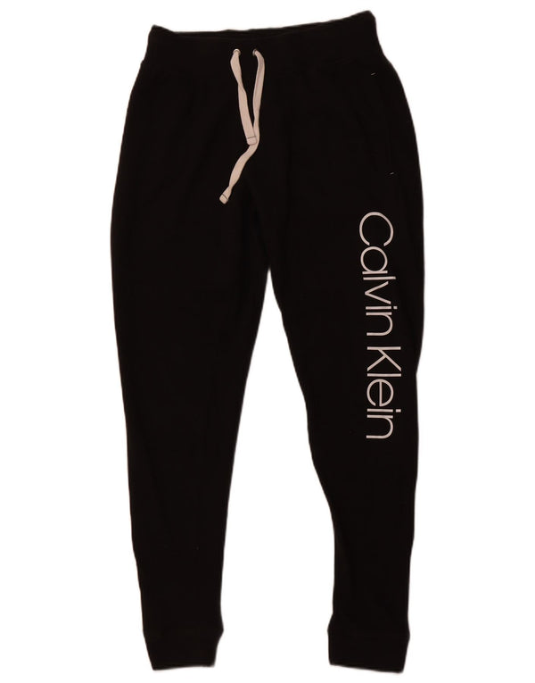 CALVIN KLEIN Pantaloni de trening grafic pentru femei Joggeri UK 6 XS Negru