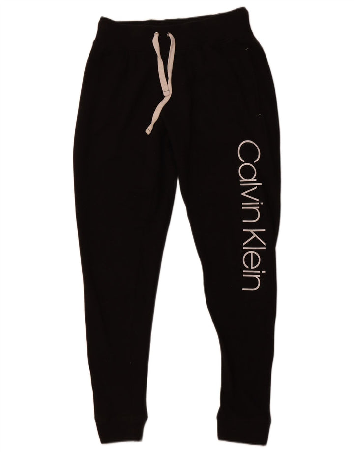 CALVIN KLEIN Pantaloni de trening grafic pentru femei Joggeri UK 6 XS Negru