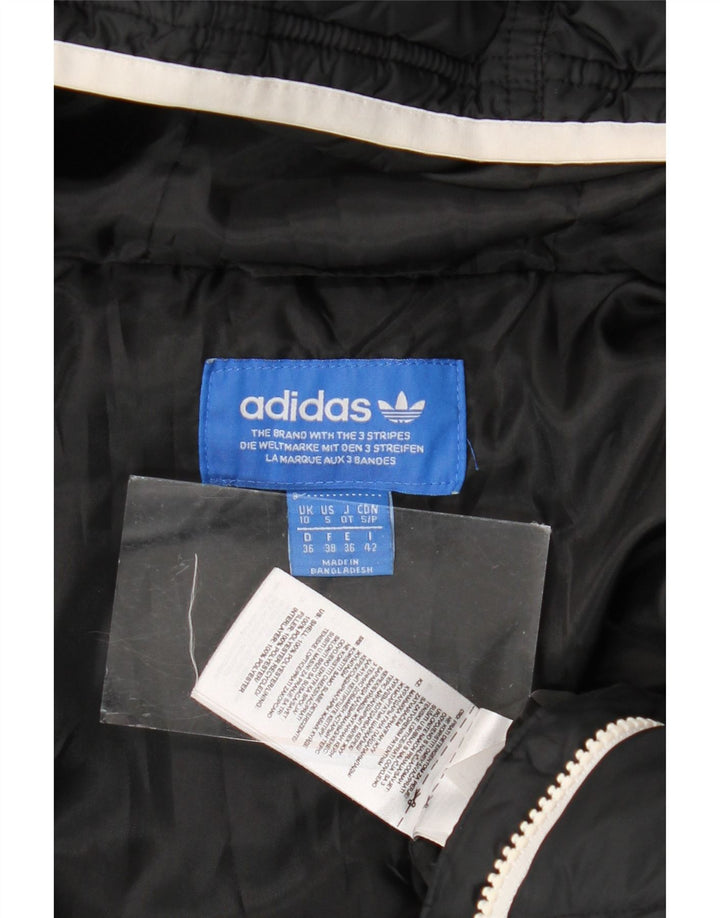 Jachetă căptușită cu glugă Adidas pentru femei UK 10 Poliester negru mic