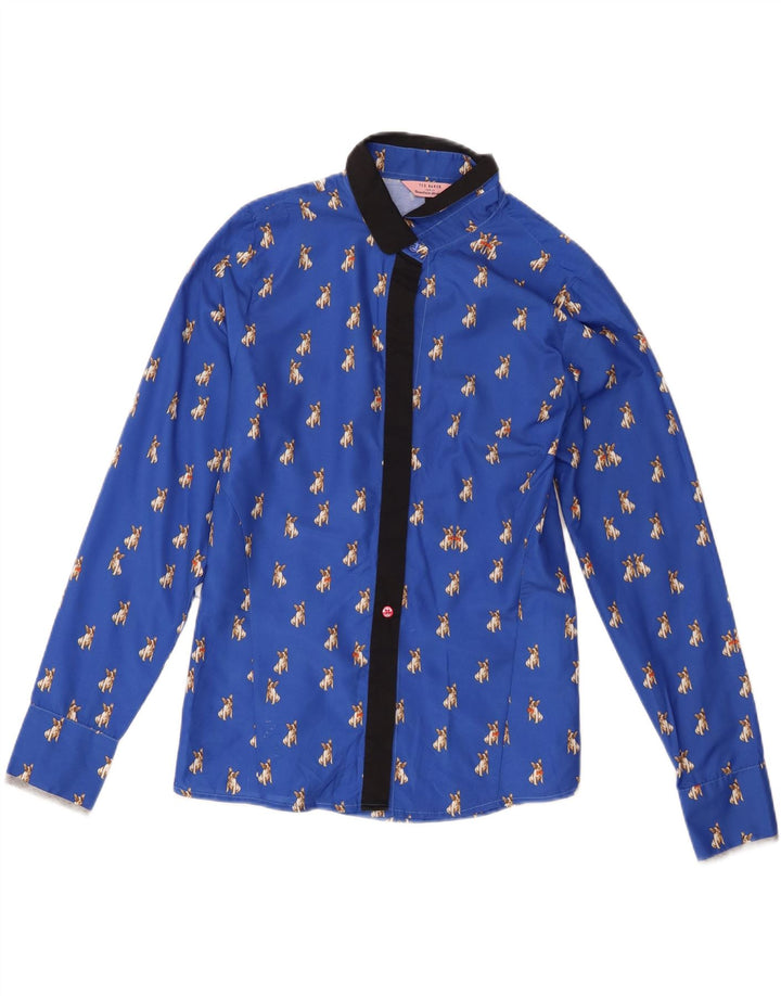 Cămașă pentru femei Ted Baker Mărimea 2, albastru, poliester cu imprimeu animal