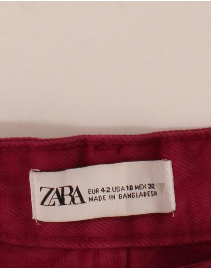Blugi pentru femeie Zara cu talie înaltă EU 42 Large W32 L32 Burgundy