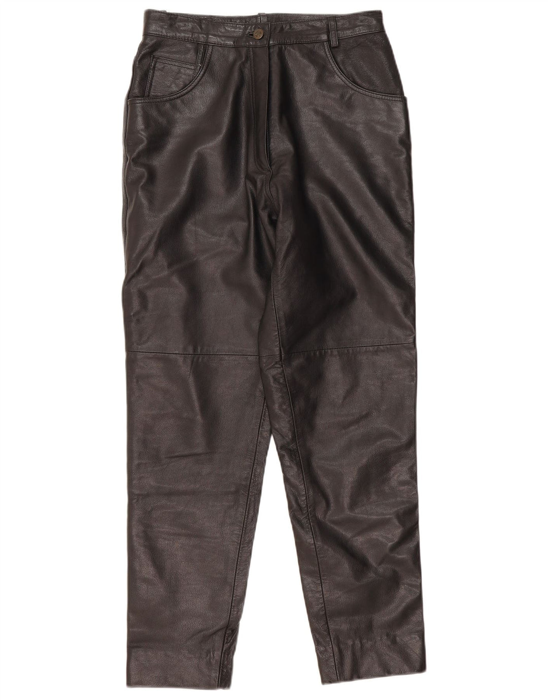 Pantaloni drepti din piele pentru femei Front Line W30 L28 piele neagră
