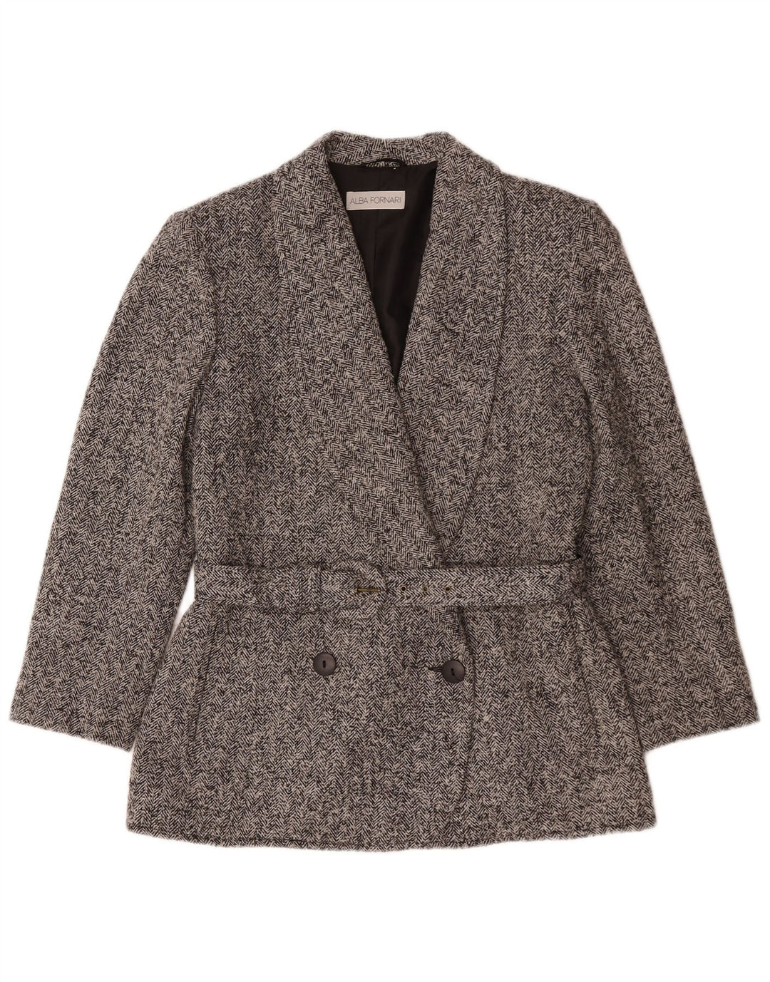 Alba Fornari Blazer Femei Blazer Jacket IT 46 Large Grey Herringbone