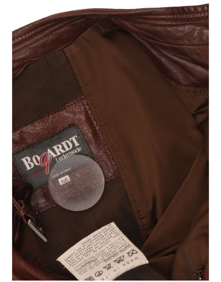 Jachetă de piele vintage pentru bărbați UK 38 din piele maro medie