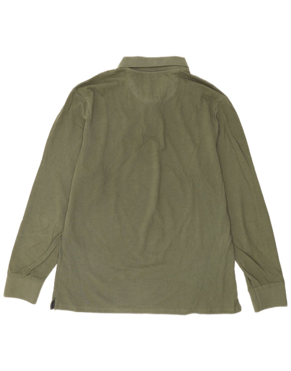 Cămașă polo cu mânecă lungă North Sails pentru bărbați, bumbac verde XL