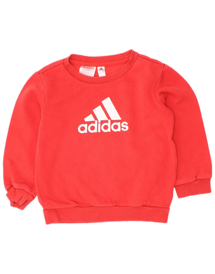Adidas Băieți Pulover Grafic Pulover 2-3 Ani Bumbac Roșu