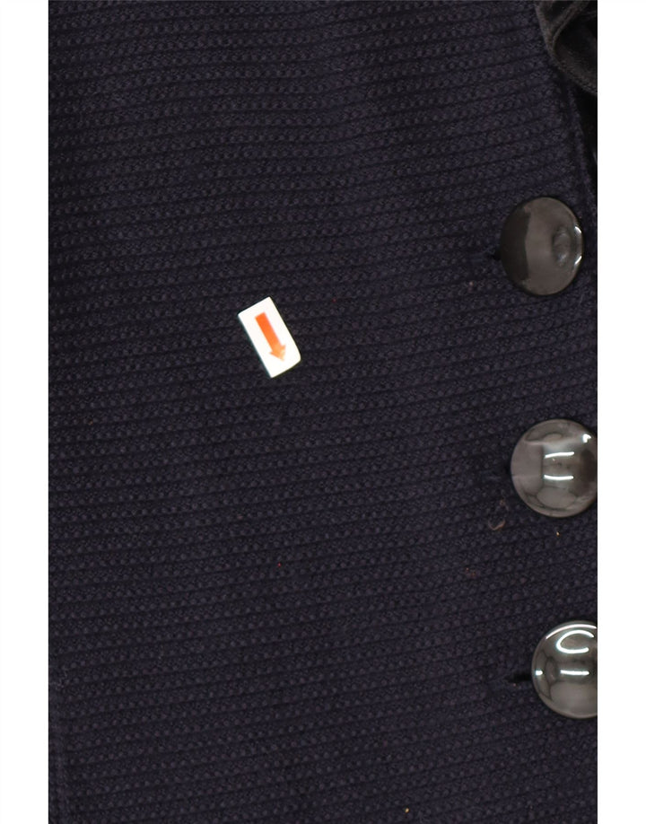 ARMANI Pulover cardigan cu volane în față pentru femei IT 42 Medium Bleumarin