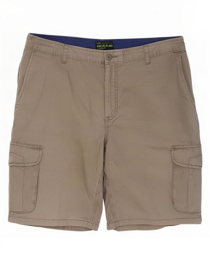 Pantaloni scurți cargo pentru bărbați Marks & Spencer, cu ajustare normală, W36 Large, gri