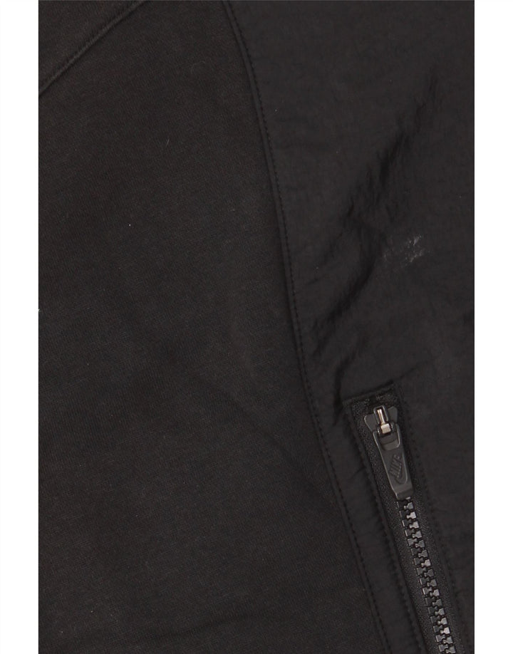 Pulover Nike pentru bărbați, cu fermoar, bumbac, negru