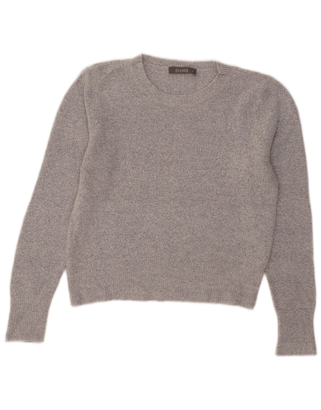 Pulover Oasis pentru femei cu decolteu scurt, pulover UK 12, gri mediu acrilic