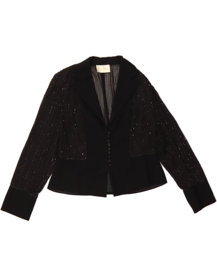 VINTAGE Womens Bolero Jacket IT 42 Medium Black Vintage Vintage and Second-Hand Vintage from Messina Hembry 