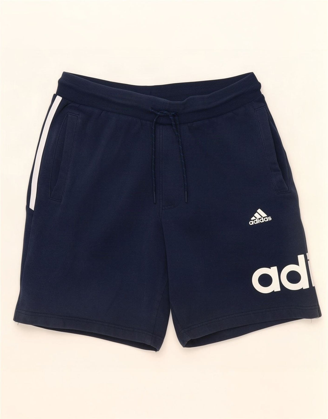 Pantaloni scurți sport grafic Adidas pentru bărbați, bumbac mediu albastru bleumarin