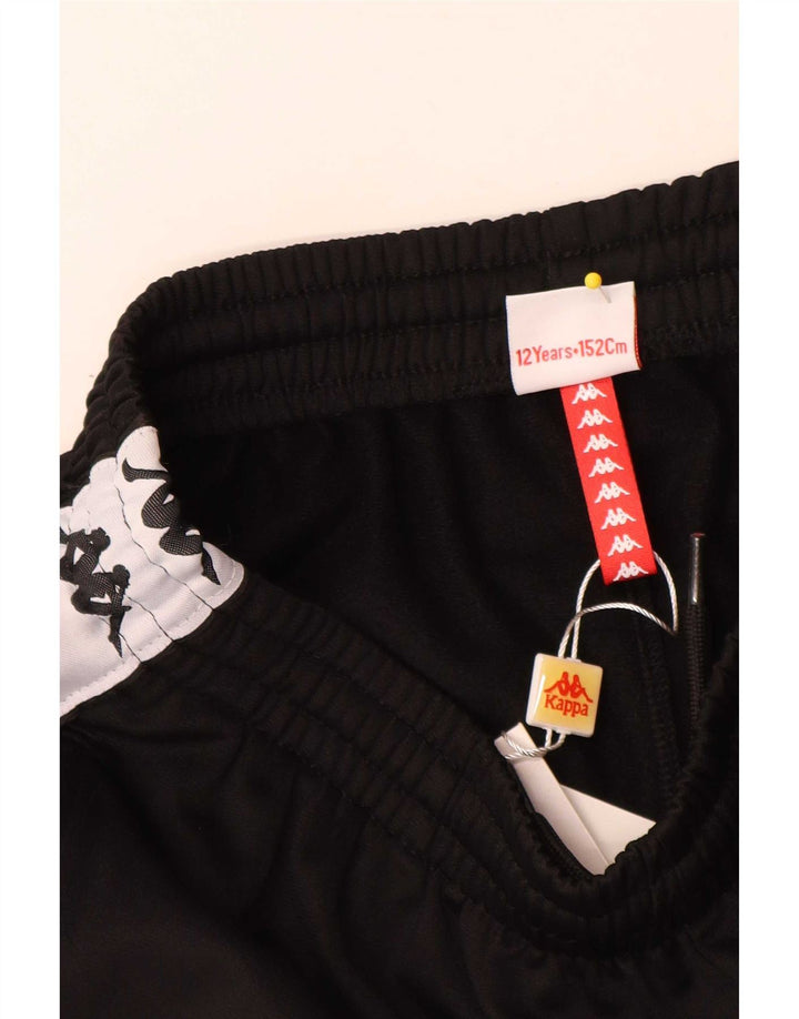Pantaloni scurți sport grafic Kappa pentru băieți 11-12 ani, negru, poliester
